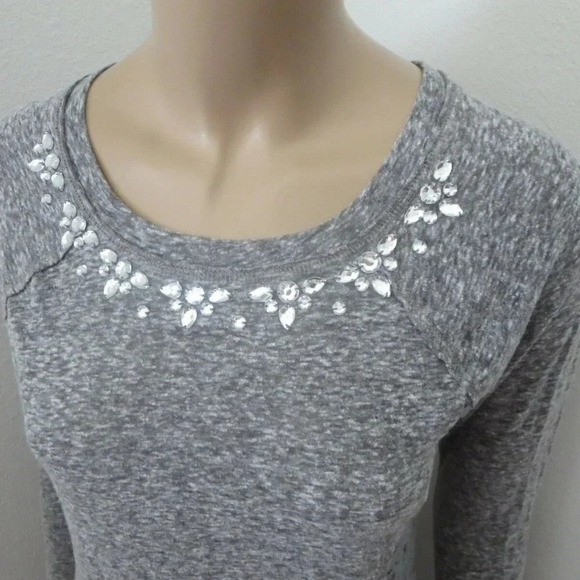 Hollister Marled Rhinestone Embellished Top Small - Picture 3 of 6